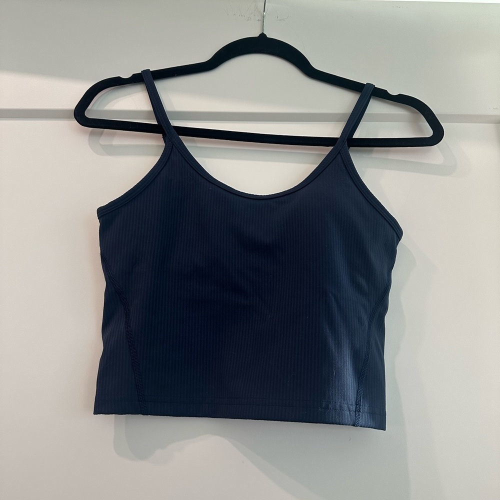 NWOT Lululemon Wunder Train U-Neck Strappy Ribbed Tank Top - Club Blue - Picture 3 of 4